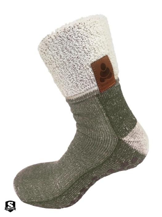 Bild 1, Supcare Buddha Socks, antihalksocka i ull, grön