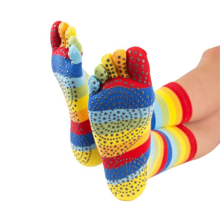 Bild 3, TOETOE TOETOE Anti-Slip Mid-Calf Striped Rainbow