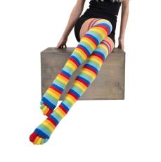 TOETOE TOETOE Essential - Over Knee, lårhöga tåstrumpor, Striped Rainbow